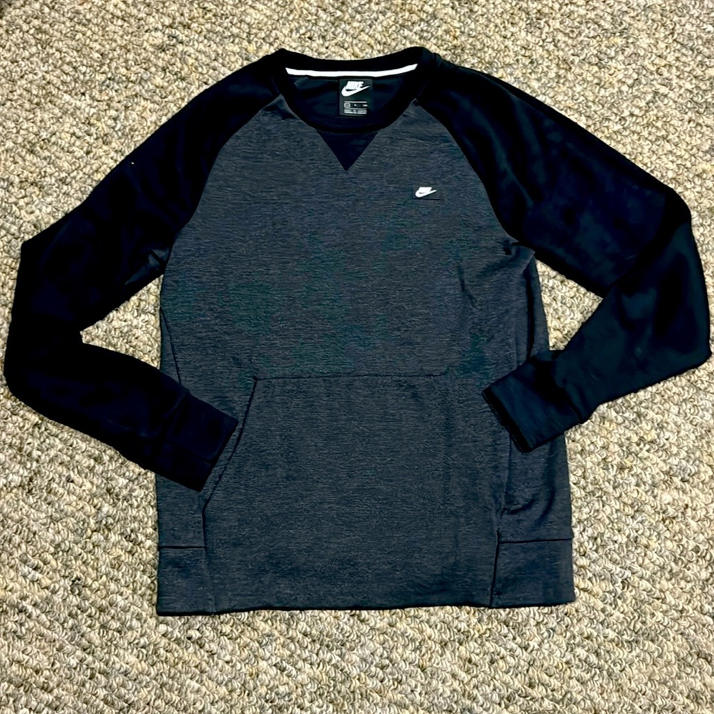 Nike men’s crew sweatshirt charcoal/black small - Picture 1 of 5